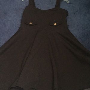 Black dress flared at bottom